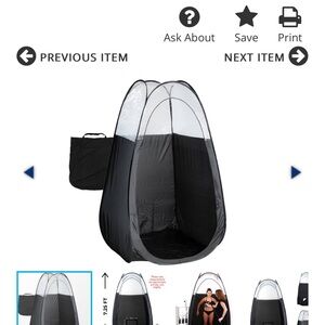 Black Pop-Up Privacy Tent for Spray Tanning. New